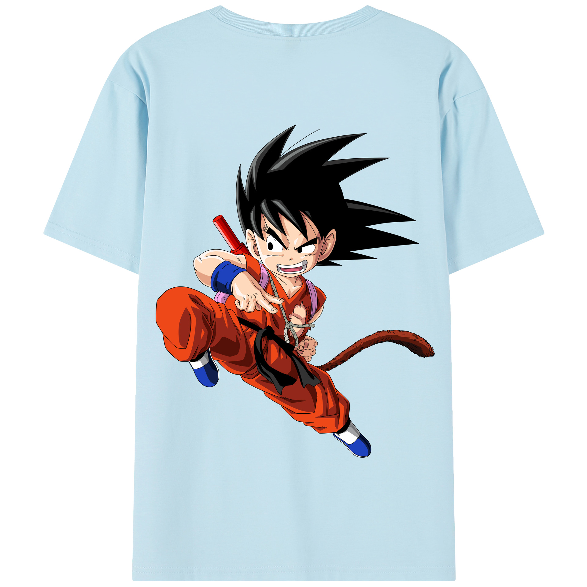 （画像用） ドラゴンボール 孫悟空（そん ごくう）Son Goku カカロット DRAGON BALL Kakarotto 綿100％半袖Tシャツ（背面プリント）